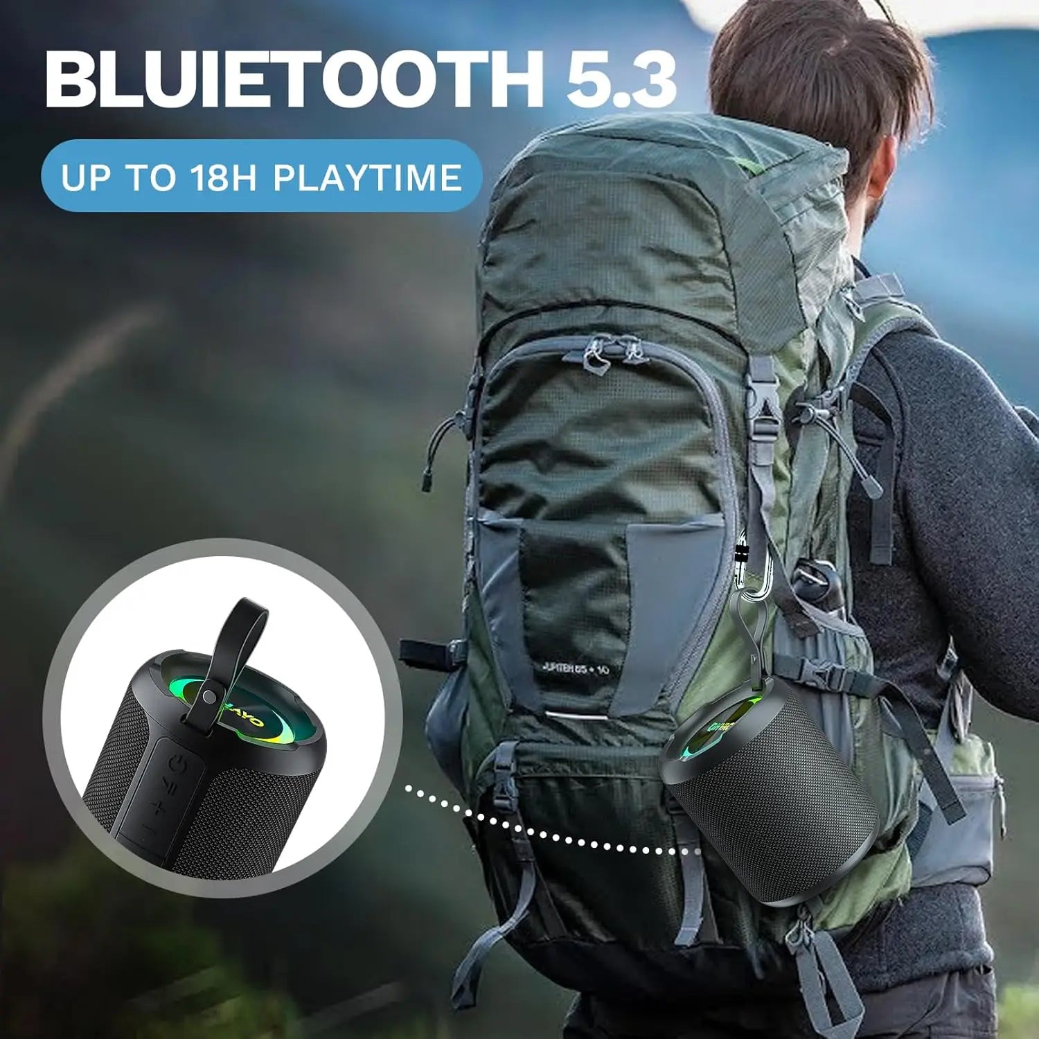 Bluetooth Speaker,Ipx7 Waterproof Portable Speaker Bluetooth Wireless Loud with Dual Voice Coil,Deep Bass, 40W 360° Sound