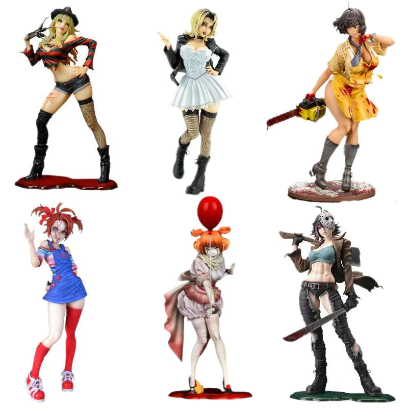 Horror Bishoujo Statue the Texas Pennywise Jason Voorhees Freddy Krueger Chucky Halloween Michael Myers PVC Figure Model Toy