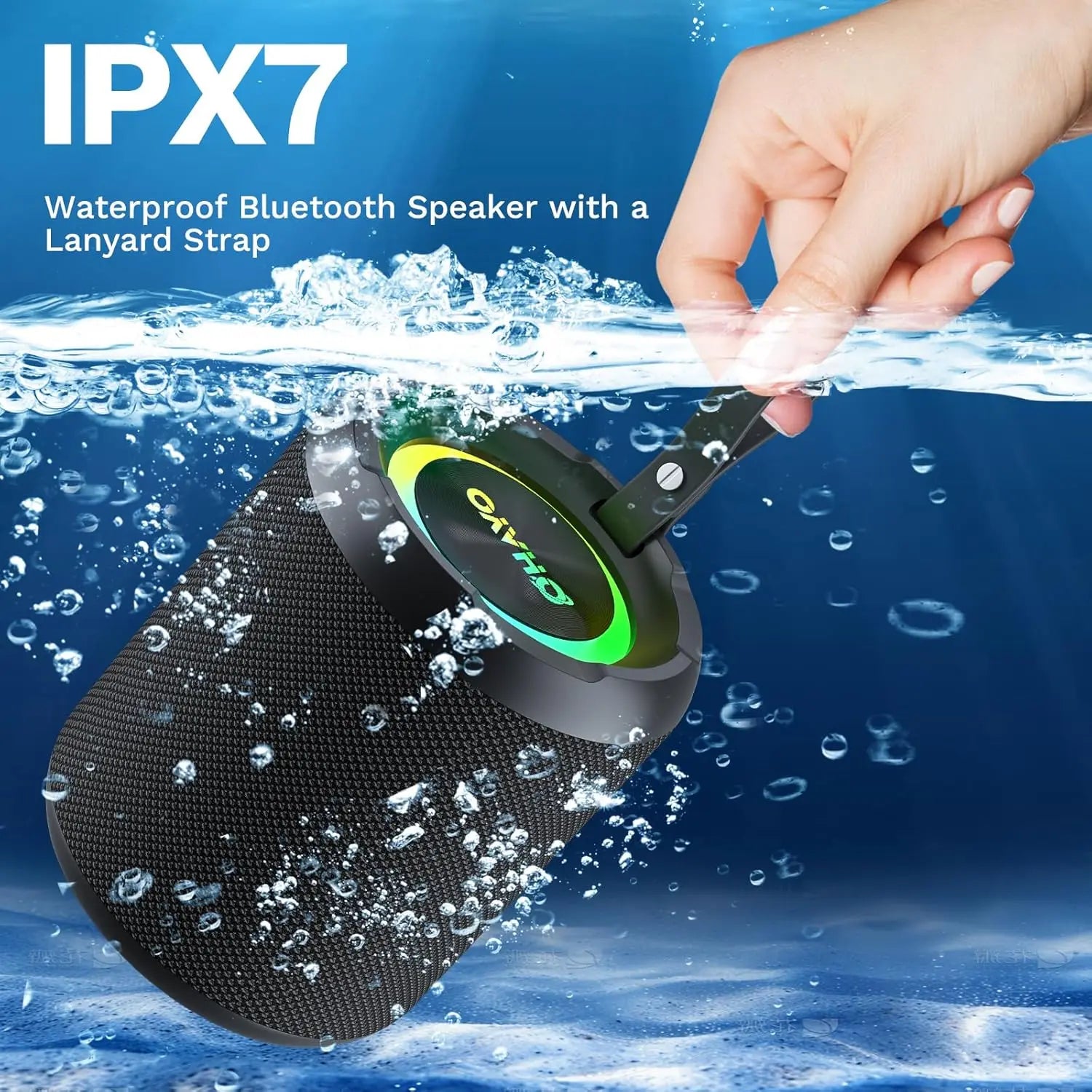 Bluetooth Speaker,Ipx7 Waterproof Portable Speaker Bluetooth Wireless Loud with Dual Voice Coil,Deep Bass, 40W 360° Sound