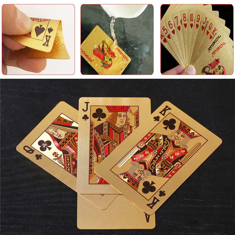 24K Gold Foil Playing Cards – Luxury Waterproof Poker Deck