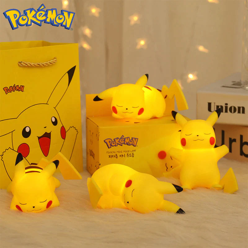 Pokemon Pikachu Night Light TAKARA TOMY Cute Anime Soft Light Bedroom Bedside LED Lights Room Decoration Children Toy 