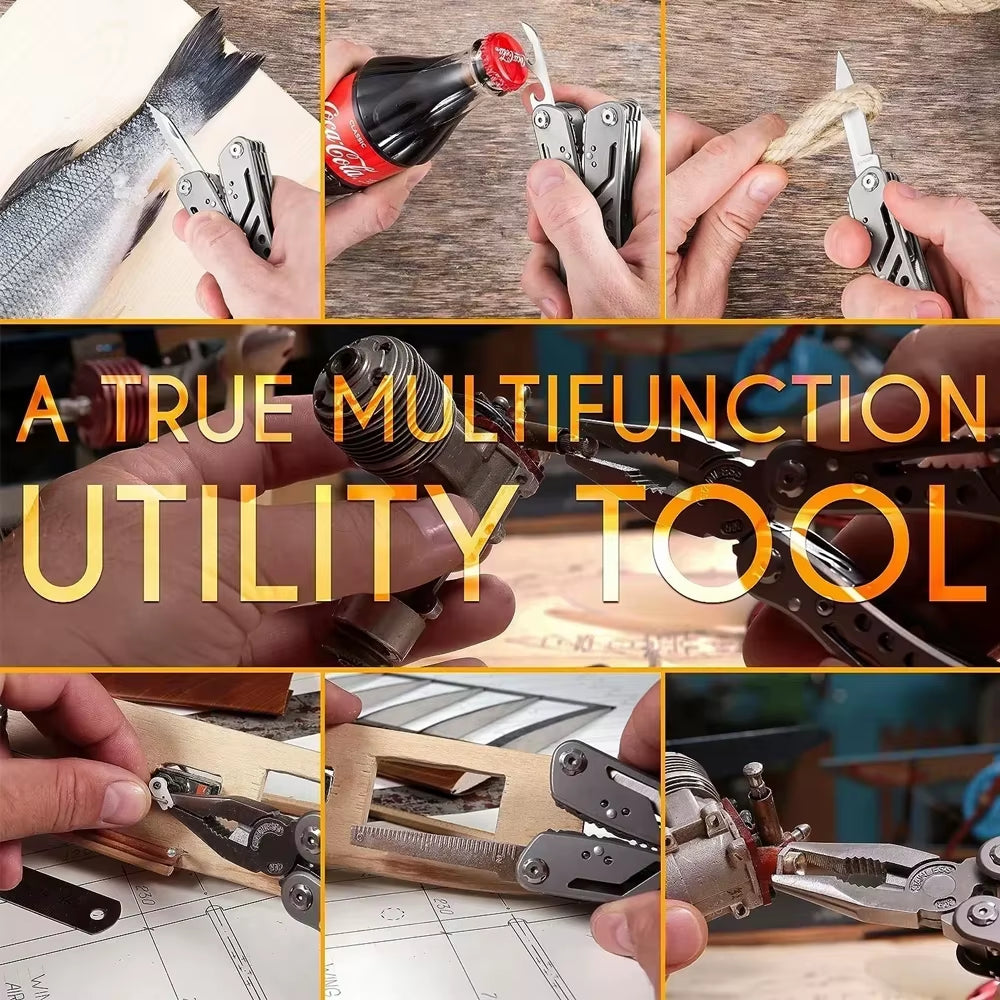 IronEdge 24-in-1 Multitool Pliers – Professional Multi-Tool for Camping, Survival, Hunting, and Everyday Use – Perfect Gift for Men and Dads